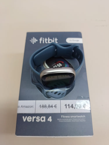 Smartwatch Fitbit Versa 4,, Unisex-Adult, Azul Menta/Aluminio Platino, One Size, Waterfall Blue/Platinum